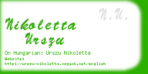 nikoletta urszu business card